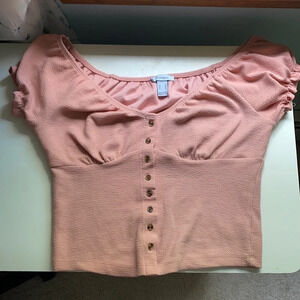 Pink Button Top